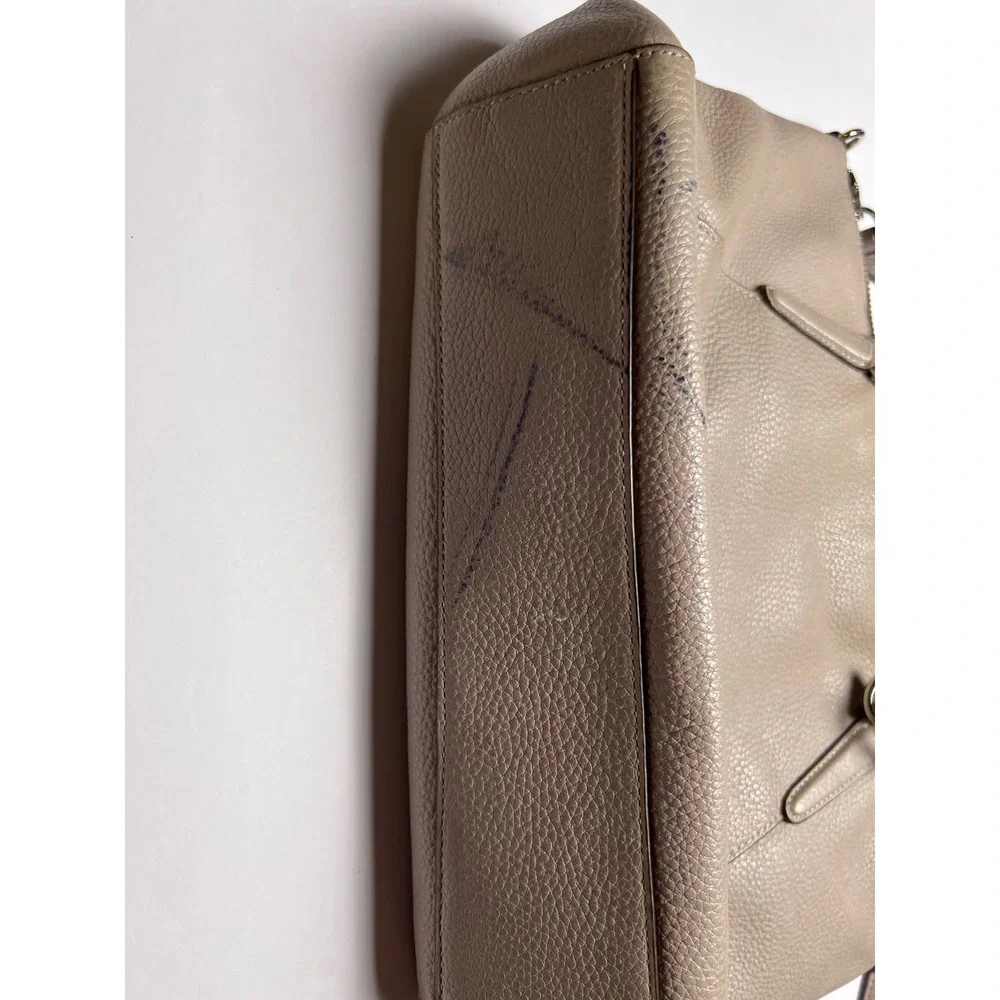 Coach Prairie Satchel Womens Medium Taupe Pebble Leather Handbag F28993